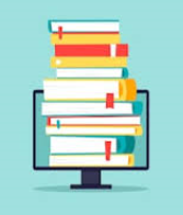 a picture of books on a computer monitor